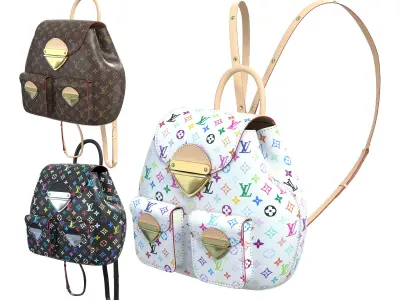 Louis Vuitton x Murakami Venice Backpack Low-poly 3D model