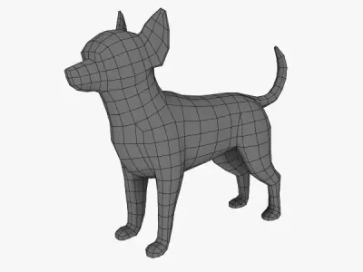 Chihuahua dog Low-poly 3D model