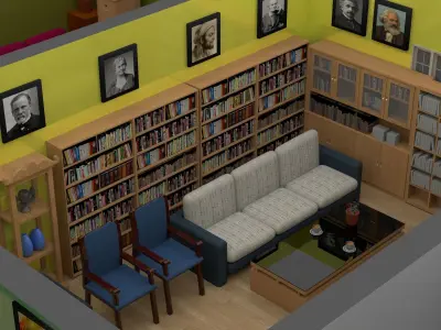  Interior scene Low-poly 3D model