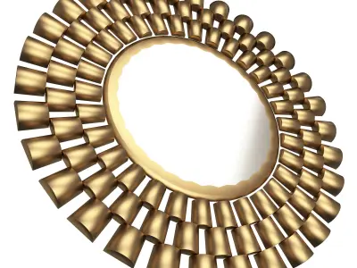 Round Mirror Wall Art Decor Low-poly 3D model