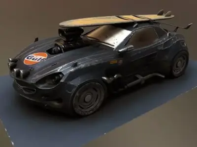 Vulture Scifi Car Concept Low-poly 3D model