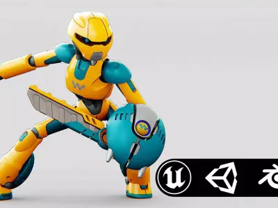 BATTLE DROID RF-900 Rigged for Unreal Engine - Unity - MIXAMO 3D model