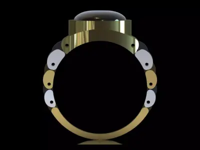 Men luxury stl 3dm gold gemstone ring ror0062 3D print model
