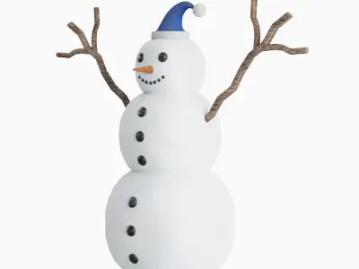 Snowman 04 Low-poly 3D model