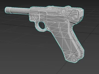 Luger WW2 Weapon Low-poly 3D model