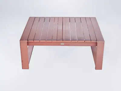Low Poly Wooden Garden Table - Outdoor Asset 3D model