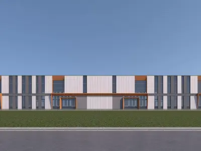 Industrial Building Factory 3D model get
