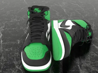 NIKE 3D SHOES - AIR JORDAN GREEN Low-poly 3D model