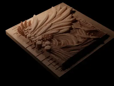 Kelp CNC 3d Print High Relief Sand Casting 3D print model