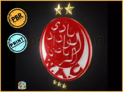 Wydad AC Casablanca logo - Cinematic - 3D print 3D model