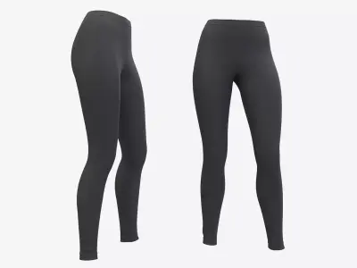 High Waisted Leggings for Women Black 3D model