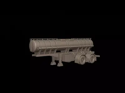 CIRCULAR TRAILER TANKER 3d print model 3D print model