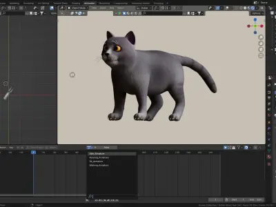 Low poly - Stylized cats - British Short Hair  Low-poly 3D model