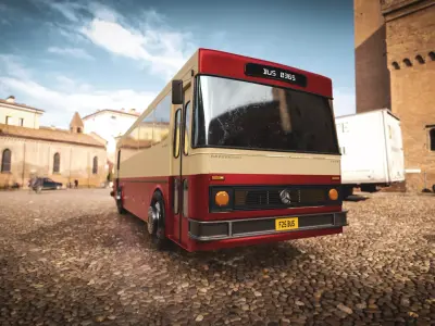 Classic Bus 1978 Low-poly 3D model