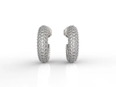 Bevelled Earrings links with diamonds 3D print model