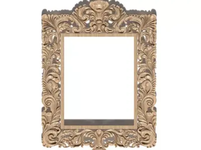 Frame-003 ornate wooden frame 3D model