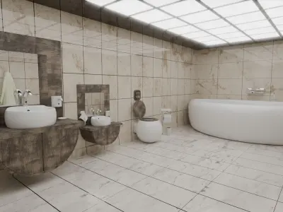 Luxury Modern Bathroom Design - High-Quality 3D Model 3D model