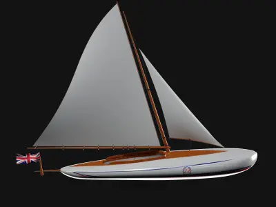 Racing Iceboat Low-poly 3D model