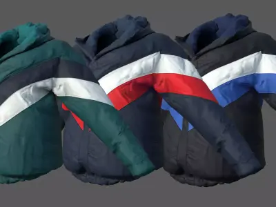 WINTER JAKET WOMAN Low-poly 3D model