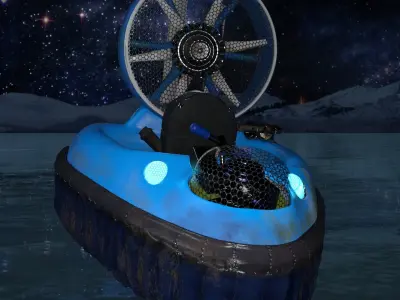 Racing-ACV inflatable boat with fan 3D model