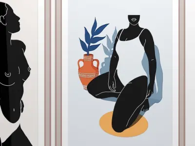 Art Frames 155- black women 3D model