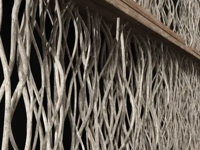 Planter white croked branch n2 3D model