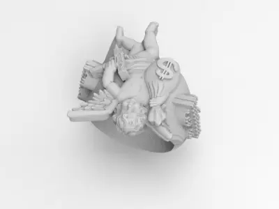 anillo angel pistola  3D print model
