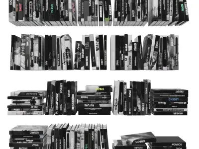 Books 150 pieces 3-6-1 Low-poly 3D model