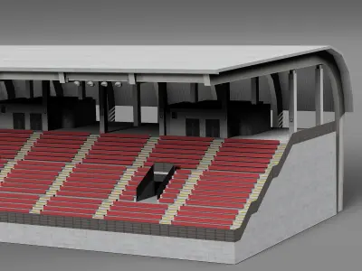 Collection of objects for the game of auto racing Low-poly 3D model