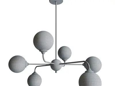Luxury Glass Ball 6 Chandelier 3D model