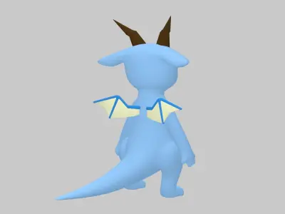 Tiny cute dragon Low-poly 3D model