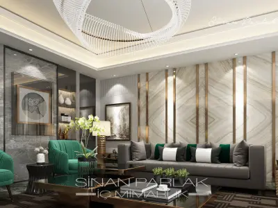 Post modern-Luxury Livingroom and its scene 3D Model 3D model