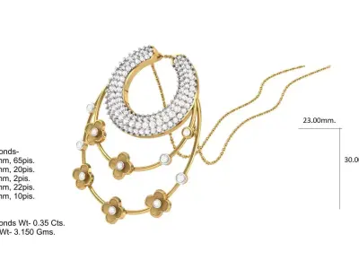 Full Pendent Set Like as Pendant Earring 3D print model