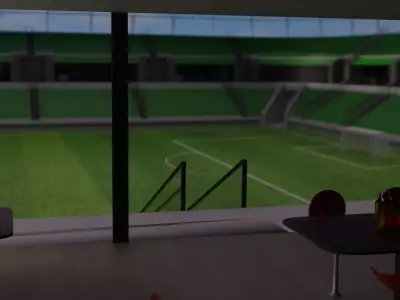 Football Stadium and Interiors Low-poly 3D model order