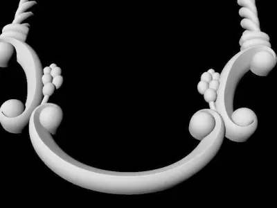 Central decor ornament for furniture 3D model 287