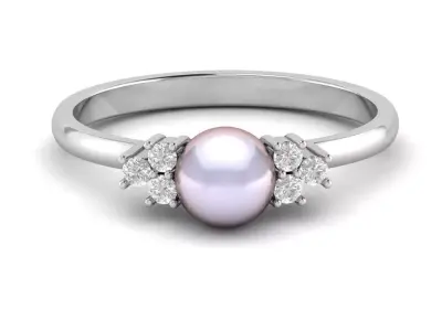 Fashion Pearl Ring 2 3D print model