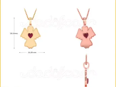 light weight yellow gold  diamond pendent -DOC-P8058 3D print model