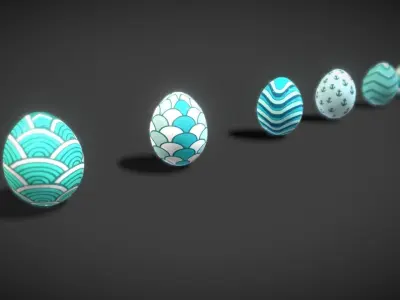 Collections Easter Eggs8 Low-poly 3D model