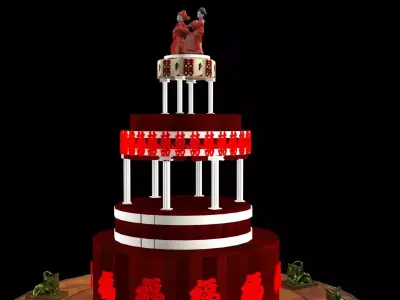Chinese wedding cake 3D model