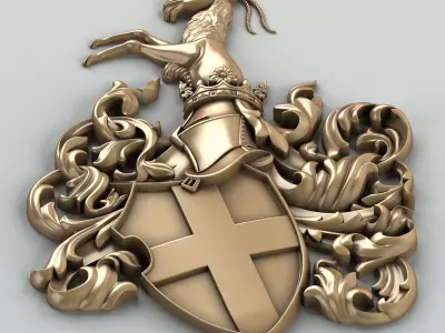 Coat of arms decorative 001 3D model
