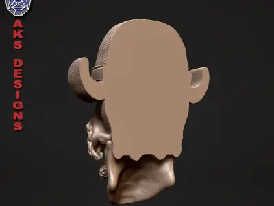 gentlemen skull version 1 Bas relief for cnc 3D print model