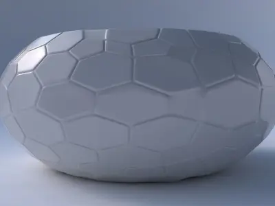 Bowl spheric squeezed wide with organic cells 3D print model