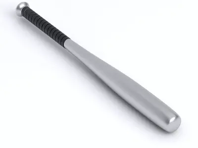 Baseball Bat Silver 3D model