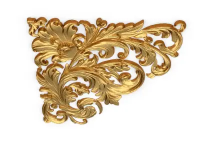 Classic carved corner decor ornament 378  3D model