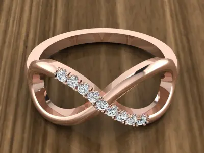 Jewelry Infinity Diamond Ring 3D print model