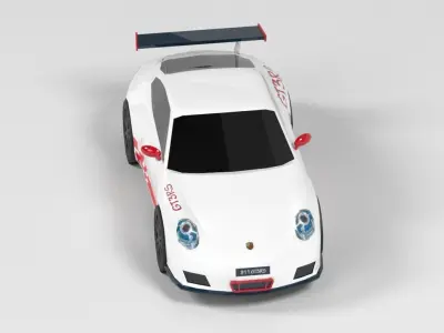 porsh gt3rs lowpoly Low-poly 3D model