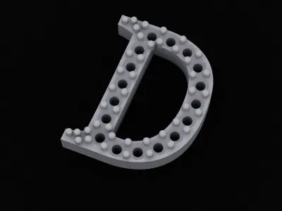 Letter D pendant 3D print model