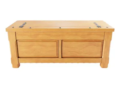 Traditional Wood Chest 3D model
