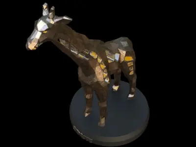 Steampunk Giraffe Low-poly 3D model