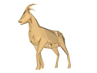Polygonal Goat Parametric Low-poly 3D model